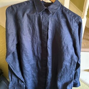 Lauren Ralph Lauren Blue Casual Button Down Shirt